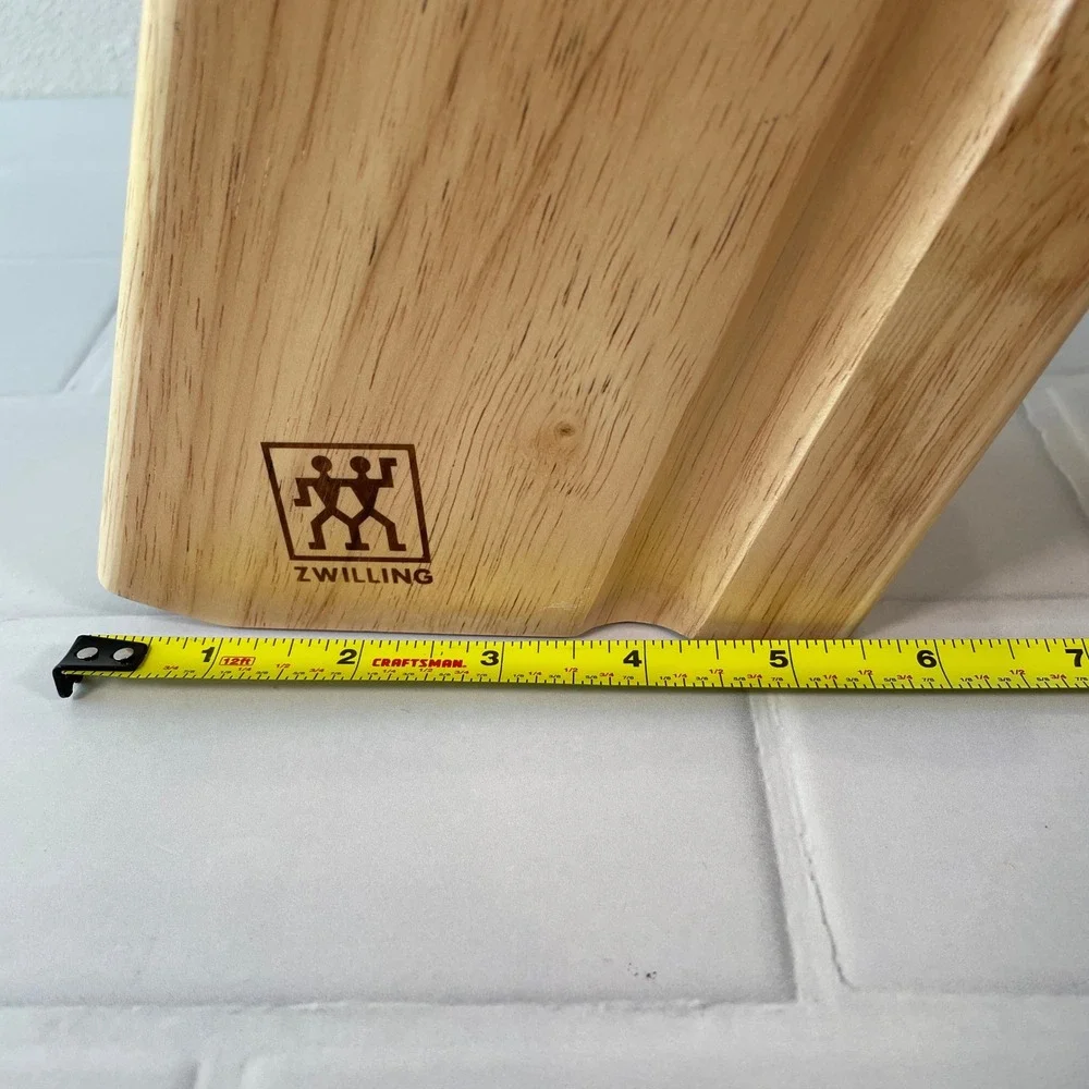 NEW Zwilling JA Henckels 8 Slot Wooden Vertical Steak Knife Block Natural Wood